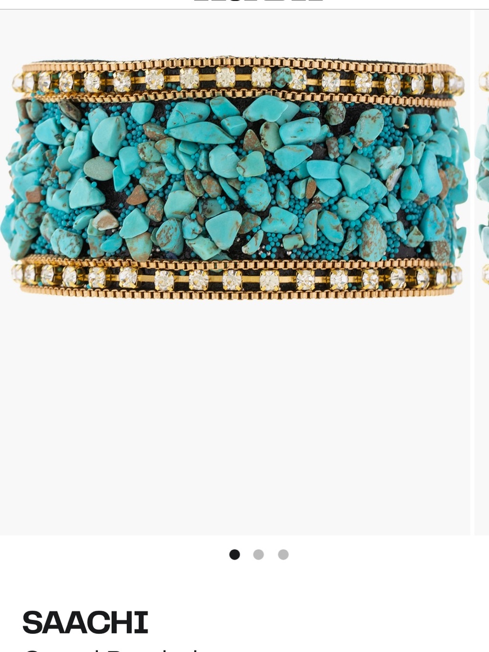 NWOT Turquoise Mixed Stone Beaded Gravel Cuff Bracelet - magnetic